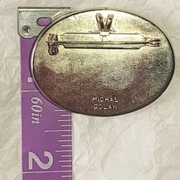 MICHAL GOLAN JASPER & GARNET BROOCH PIN PENDANT - Picture 4 of 5